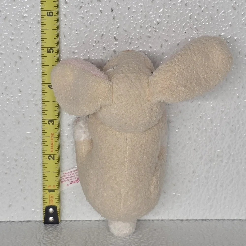 Russ Berrie Egbert White Cream Bunny Rabbit Mini Chamois 5